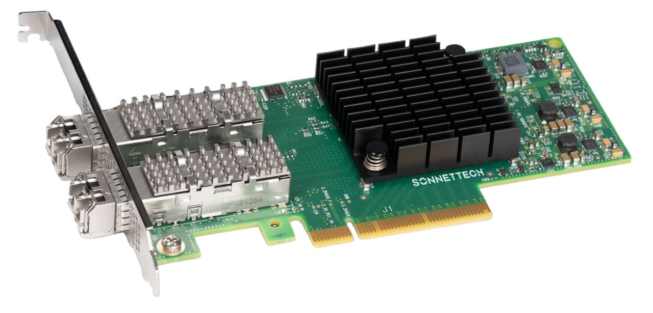 Sonnet Twin25G Dual-port 25GbE PCIe Card with Two Included SFP28 Transceivers Sonnet Twin25G Dual-port 25GbE PCIe Card with Two Included SFP28 Transceivers